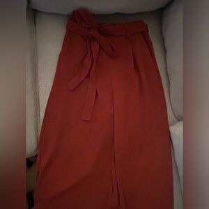 Burnt orange wide leg trouser